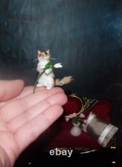 Cat Tulip Miniature Fait À La Main Ooak 112 Maison De Poupée Réaliste Sculpté À La Main Igma