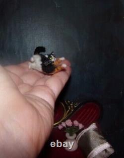 Chat Dans La Boîte Miniature Fait À La Main Ooak 112 Maison De Poupée Réaliste Sculpte Igma