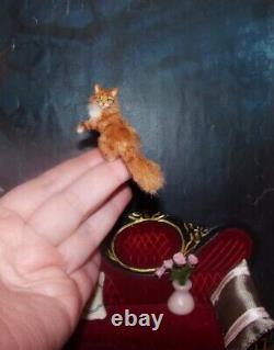 Chat Rouge Miniature Fait À La Main Ooak 112 Maison De Poupée Réaliste Sculpté À La Main Igma
