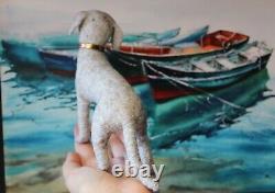 Chien feutré à l'aiguille, jouet de chien unique, jouet d'art de collection fait à la main.