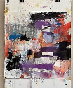 Collage abstrait audacieux brut OOAK œuvre de peinture originale Art contemporain par Kat