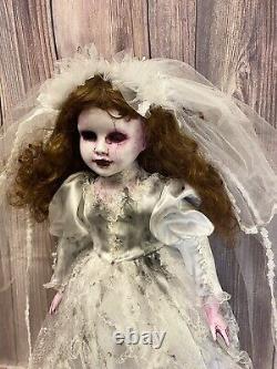 Creepy Halloween Prop Horreur Ooak Dark Art Doll Large Spooky Mariage Mariée Dame