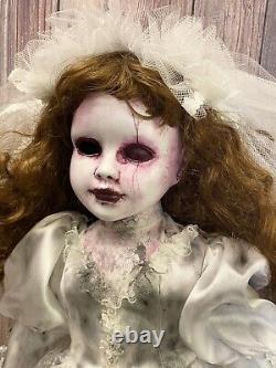 Creepy Halloween Prop Horreur Ooak Dark Art Doll Large Spooky Mariage Mariée Dame
