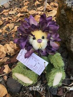 Dilly Dahlia Artiste Mohair Teddy Bears Virginia Jasmer Jazzbears Floral Vintage