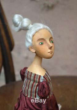 Doll Art, Main Artisan En Papier Mâché Tissu Doll Toy-fille, Ooak, Artiste Moderne