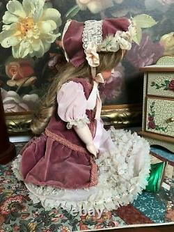 Estate Of Canadian Doll Artist Joan Curtis Victorian Girl Bisque 24 Bjd Signé