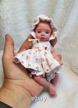 Full Body Silicone Reborn Baby Girl Miniature Ooak Avec Des Vêtements Artiste Fait À La Main