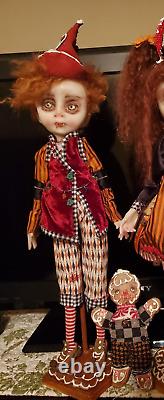Garçon vampire LuLu Lancaster, poupée d'art faite à la main unique en son genre pour Noël gothique
