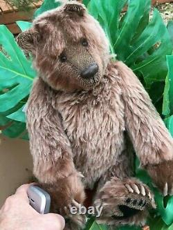 Htf Artiste Mohair Teddy Bears Huxie Brown Grizzly Yvonne Graubaek Hovvigs Vntg