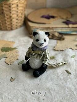 Jouet Fabriqué À La Main Teddy Cadeau Collectionnable Poupée Animale Ooak Panda Bear Decor