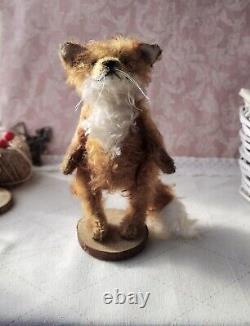Les cadeaux de Noël en mohair de renard Teddy de l'artiste fabriqués à la main poupée de collection cadeaux d'art