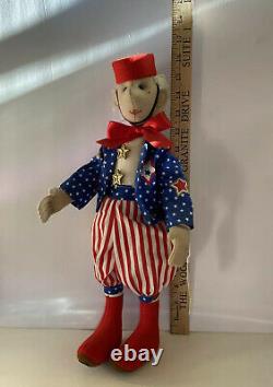 Liberty 16 Felt Patriotique Oncle Sam Jester Artiste Doll Patricia Blair Ooak
