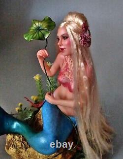 Lilly Sirène Fantaisie Magique Sculpture De Poupée D'art Ooak Fait Main Par Zorica Lazic