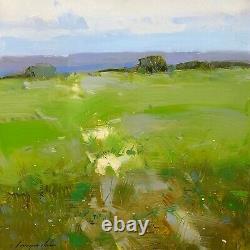 Meadow Path, Paysage Peinture À L'huile D'origine Oeuvres Faites À La Main Un Des Genres