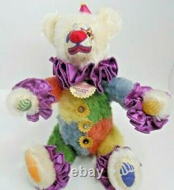 Mohair Bear Artist Ooak Jointed Teddy Vintage Clown Fait Main Teint Jester
