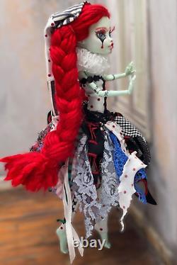 Monster High Ooak Custom Frankie Stein, Poupée Repaint Clown, 16 Échelle