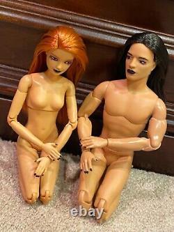 New Ooak Couple Gothique Entièrement Repeint Barbie Ken Boy Doll Fait Pour Déplacer Beaucoup De 2
