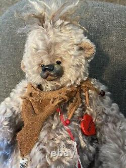 OOAK WOODY MANDY OURS EN MOHAIR FAIT MAIN PETITS COEURS BRISÉS par RUTH HEER