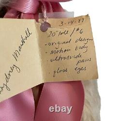 OURS BINKY Sydney Marshall-Tall Mohair Teddy Bear Artist Signed OOAK 89 Cœur