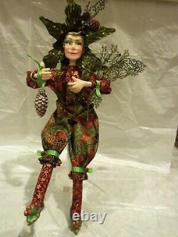 Ooak Art Doll Christmas Elf Garland De Gerri Ridge Par Artiste