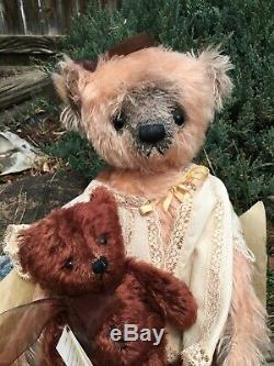 Ooak Artiste Mohair Teddy Bears Tina Et Son Teddy Cathy L Forcino Vintage 20
