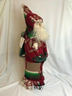 Ooak Display Santa Fe Santa, Fait À La Main Par L'artiste Textile Kathy Jankiewicz, 29h