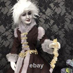 Ooak Horreur Gothique Criant Vampire Dark Artist Repeint Doll Halloween Prop