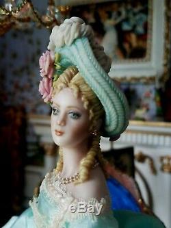 Ooak Porcelaine Artiste Doll Par Sally Cutts Moulé Cheveux # 2