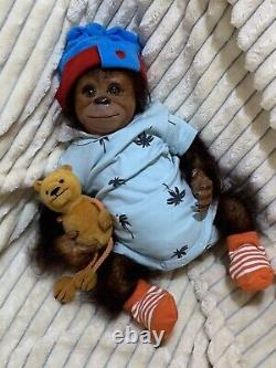 Ooak Reborn Baby Boy Monkey Doll Bubbles Était Bindi Buntiful Baby Complete Mignon