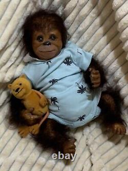 Ooak Reborn Baby Boy Monkey Doll Bubbles Était Bindi Buntiful Baby Complete Mignon