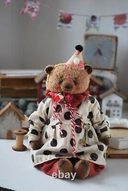 Ours en peluche artiste de style vintage Jouet Leurs amis Fait main OOAK Panda articulé