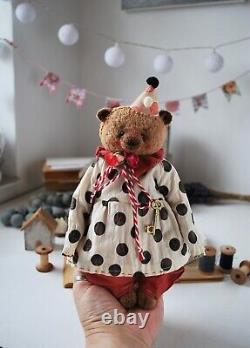 Ours en peluche artiste de style vintage Jouet Leurs amis Fait main OOAK Panda articulé