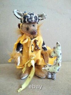 Ourson girafe avec le jouet Teddy OOAK par Voitenko Ukraine