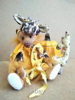 Ourson girafe avec le jouet Teddy OOAK par Voitenko Ukraine