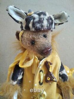 Ourson girafe avec le jouet Teddy OOAK par Voitenko Ukraine