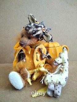 Ourson girafe avec le jouet Teddy OOAK par Voitenko Ukraine