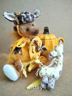 Ourson girafe avec le jouet Teddy OOAK par Voitenko Ukraine