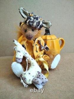 Ourson girafe avec le jouet Teddy OOAK par Voitenko Ukraine