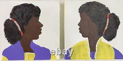 Panneaux d'art populaire Ooak Peinture africaine américaine Acrylique Toile Artiste ID & Signé
