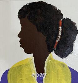 Panneaux d'art populaire Ooak Peinture africaine américaine Acrylique Toile Artiste ID & Signé
