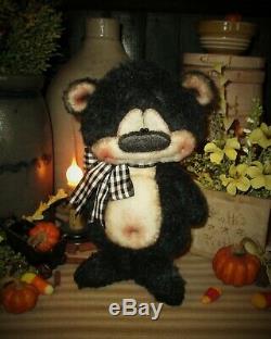Patti Ratties 8 Black Bear Cub Halloween Debout Ooak Doll Artiste Sikes