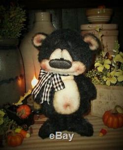 Patti Ratties 8 Black Bear Cub Halloween Debout Ooak Doll Artiste Sikes