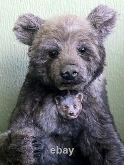 Pawtrait Bears Ooak Realistic Taupe Bear, George Conçu Par Brigitte Smith