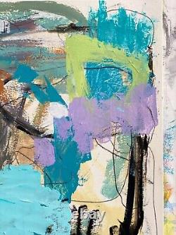 Peinture d'art OOAK Audacieux Contemporain Expressionnisme Abstrait Coloré bleu par KatC