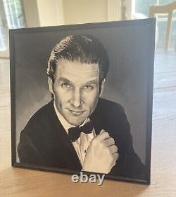 Peinture miniature de maison de poupée d'artiste OOAK 6X6 Jeff Bridges signée! Rare