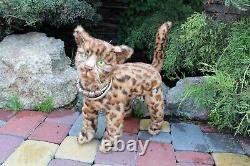 Peluche réaliste d'un chat sauvage, jouet fabriqué à la main collectionnable, jouet d'art