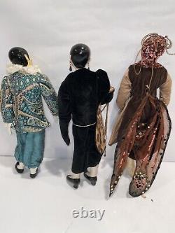 Peter Wolf Artiste Allemand 3 Sculptures D'art Figurative Poupées D'art Ooak