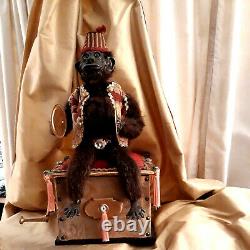 Phantom Of The Opera Monkey Automaton Music Box Artist Ooak Très Grand Vintage