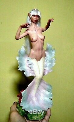 Poisson Beta Unique Fantôme Geisha Sirène Fée Miniature Ooak Fantaisie Sculpture