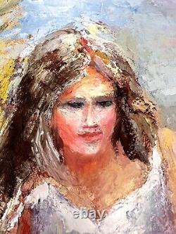 Portrait Des Femmes Impressionnisme 28x22 Peinture À L'huile D'origine Figure Artwork Ooak
